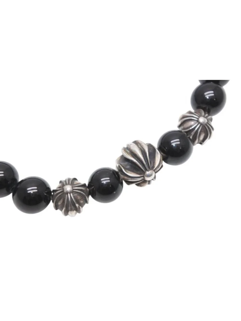 Chrome Hearts 8 Bead Bracelet Onyx 925 Sterling Silver